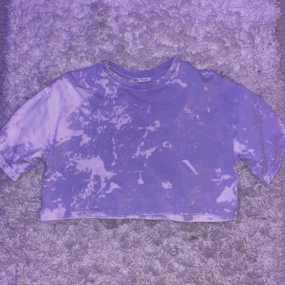 zara cropped tie-dyed tshirt
